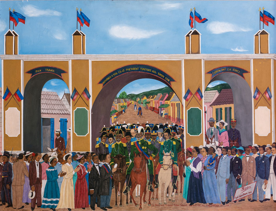 Philomé Obin, "President Tiresias Sam entering Cap-Haitien"