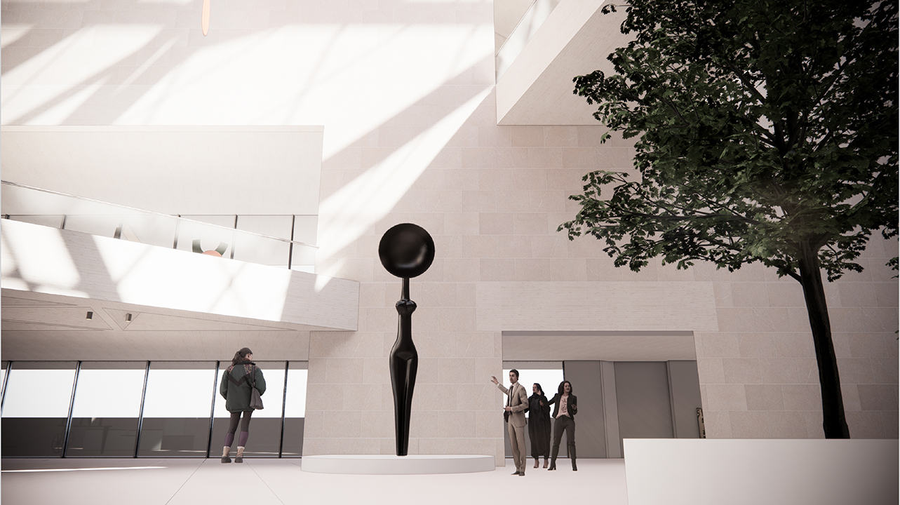 Proposed installation of Simone Leigh’s "Sentinel" in the National Gallery of Art’s East Building Atrium