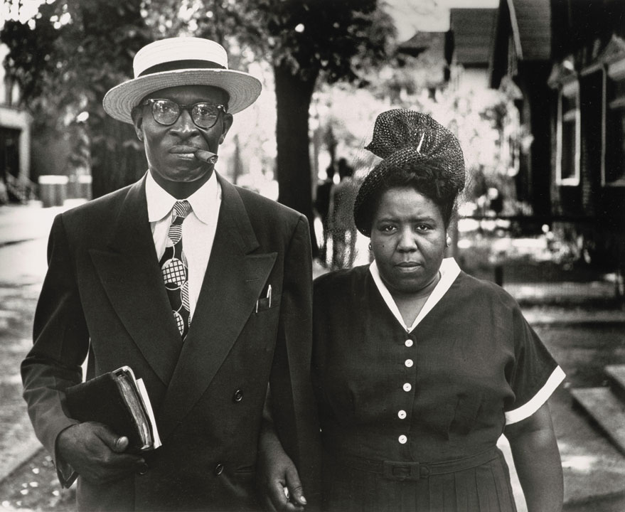 Gordon Parks, "Husband and Wife, Sunday Morning, Detroit, Michigan (Bert Collins and Pauline Terry)"
