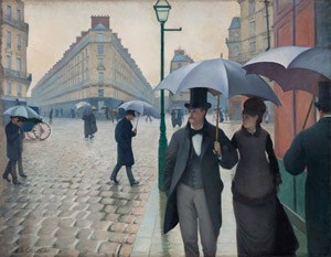 Gustave Caillebotte, Paris Street, Rainy Day (detail), 1877
