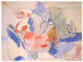 Helen Frankenthaler, Mountains and Sea, 1952 oil and charcoal on canvas 86 5/8 x 117 1/4 inches Collection Helen Frankenthaler Foundation, Inc. (on extended loan to the National Gallery of Art, Washington, on view in the East Building Concourse Gallery EC 29H) © 2011 Helen Frankenthaler / Artists Rights Society (ARS), New York
