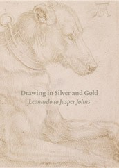 Image: book cover of "Drawing in Silver and Gold: Leonardo to Jasper Johns"