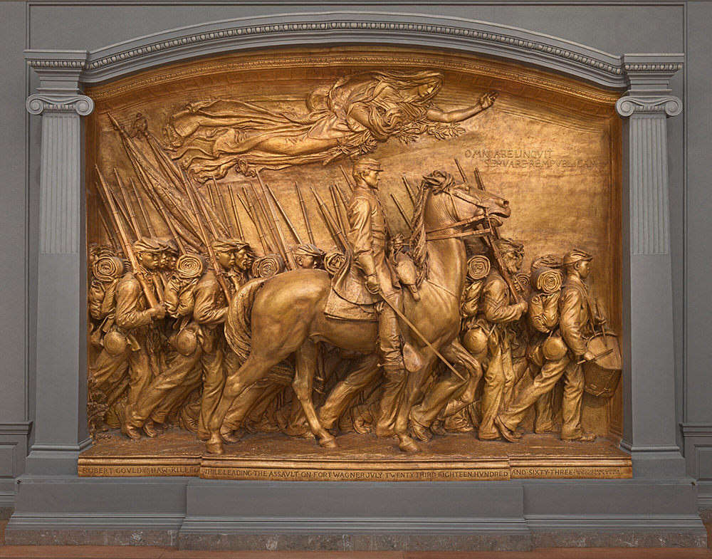 August Saint-Gaudens, Shaw Memorial, 1900, patinated plaster, U.S. Department of the Interior, National Park Service, Saint-Gaudens National Historic Site, Cornish, New Hampshire