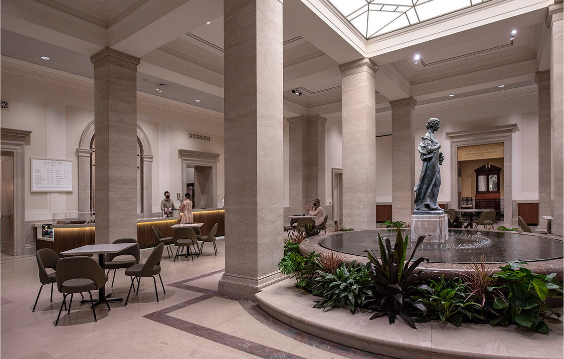 The West Building’s Garden Café is one of four dining locations at the National Gallery of Art, Washington, that Sodexo Live! will operate beginning on October 1, 2022.