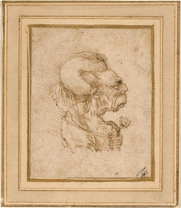Leonardo da Vinci, "Grotesque Head of an Old Woman"