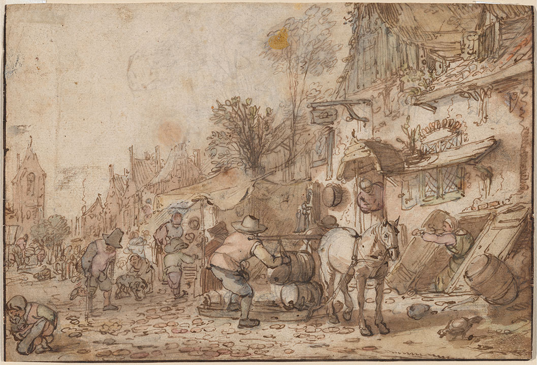 Isack van Ostade, "Workmen before an Inn"