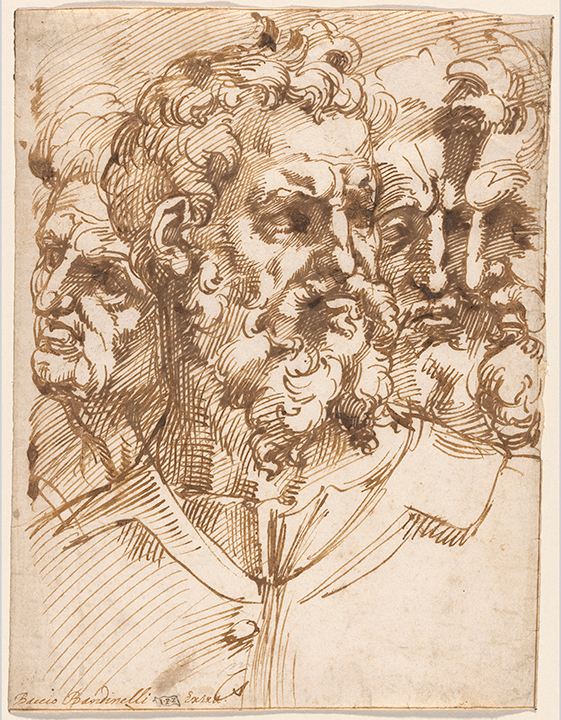 Baccio Bandinelli, "Four Male Heads"