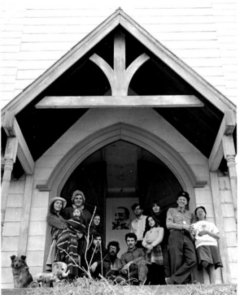 photograph: USCO and friends at the Church, Garnerville, New York,  April 1964
