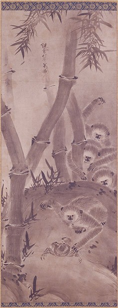 Sesson Shūkei, Monkeys and Crab, 16th century