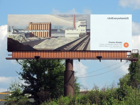 Charles Sheeler’s Classic Landscape on a billboard in Columbia, South Carolina.