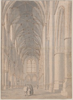 Pieter Jansz Saenredam Interior of Saint Bavo's Church, Haarlem, mid-1630s pen and brown ink with gray wash and touches of red chalk over graphite on laid paper, squared in red chalk; laid down National Gallery of Art, Washington Gift of Dian Woodner
