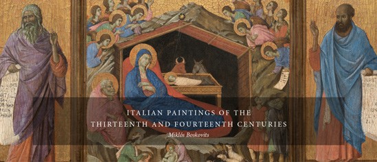 The home page banner of Italian Paintings of the Thirteenth and Fourteenth Centuries featuring a detail from Duccio di Buoninsegna's The Nativity with the Prophets Isaiah and Ezekiel, 1308–1311 (National Gallery of Art, Washington, Andrew W. Mellon Collection). NGA Online Editions, National Gallery of Art