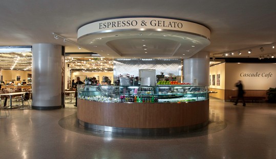 The Espresso and Gelato Bar at the National Gallery of Art, located on the Concourse level between the East and West Buildings.