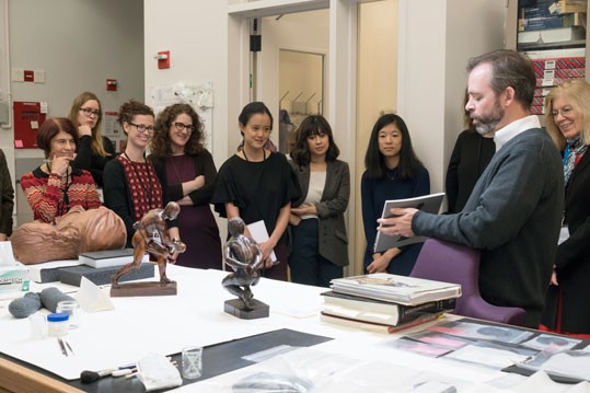 CASVA members tour the Gallery's objects conservation lab with Dylan T. Smith, Robert H. Smith Research Conservator, National Gallery of Art, November 2017