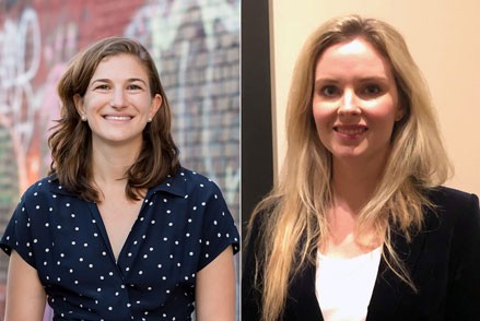 Left: Diana Greenwald, a 2017–2019 Andrew W. Mellon Postdoctoral Curatorial Fellow, will conduct research on American and British paintings as well as the work of self-taught artist James Castle.; right: Kara Fiedorek, a 2017–2019 Andrew W. Mellon Postdoctoral Curatorial Fellow, will assist the department of photographs with exhibitions and research on the Gallery's collection of postwar British photography.
