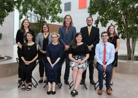 Front row, left to right: Ariana Chaivaranon, Amanda Hilliam, Jen Munch, and Alec Aldrich; Back row, left to right: Diana Greenwald, Marion Lavaux, Kyle Swartzlender, Zach Feldman, and Ashely E. Williams; Not pictured: Kara Fiedorek and Manon Lecaplain