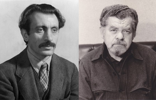 Left: Charles Von Urban, Arshile Gorky, December 10, 1936. Federal Art Project, Photographic Division collection, Archives of American Art, Smithsonian Institution; right: Unknown photographer, Nathan Lerner, 1980s. Courtesy of Kiyoko Lerner