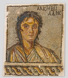 Unknown Artist, "Portrait of Alcibiades", late 3rd - early 4th century mosaic overall size: 90.5 110 3.5 cm (35 5/8 43 5/16 1 3/8 in.) Archaeological Museum, Sparta