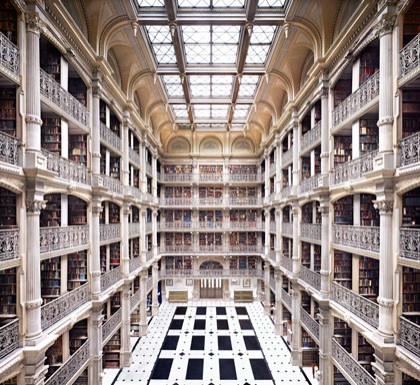 Candida Höfer, George Peabody Library Baltimore, 2010 chromogenic print Promised Gift from the Collection of Robert E. Meyerhoff and Rheda Becker
