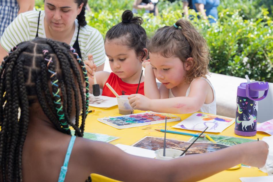 Visitors enjoy artmaking in the National Gallery of Art’s Sculpture Garden