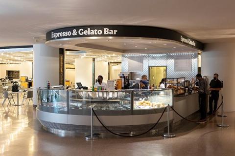 Visitors ordering food and drinks at the National Gallery's Espresso & Gelato Bar.