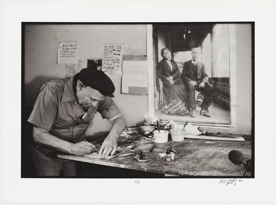 Romare Bearden in his Long Island City studio.