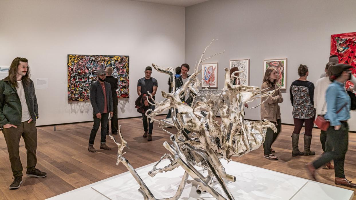 Visitors in the Called to Create exhibition