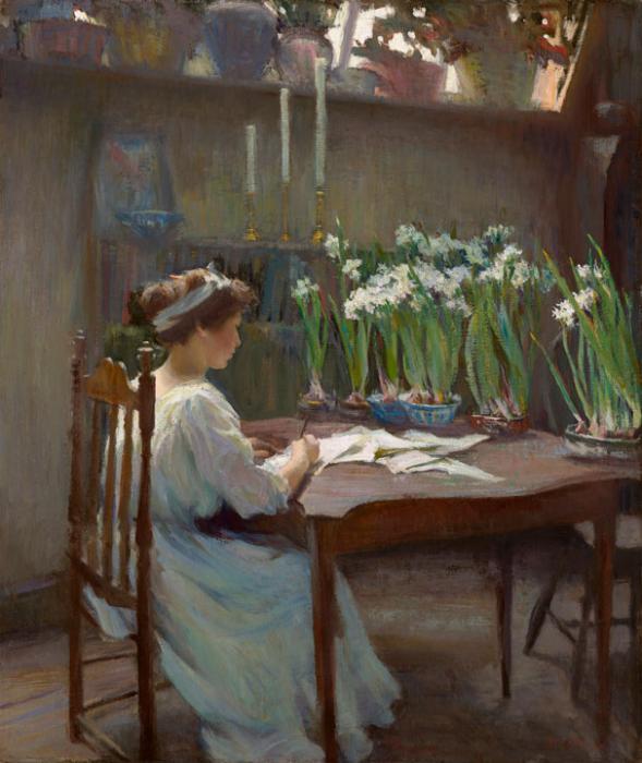 image: Mary Bradish Titcomb (artist), The Writer (title)
