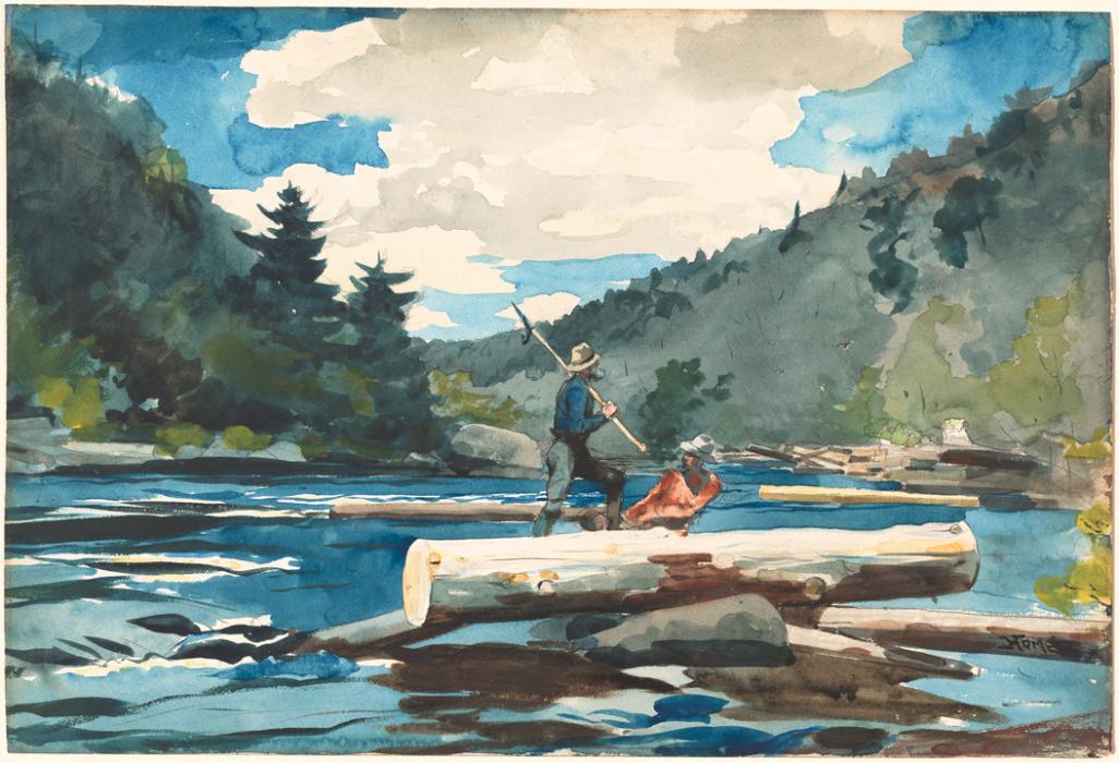 Winslow Homer, "Hudson River, Logging"