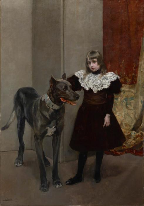 Joaquín Sorolla y Bastida, "Isabelita and Thor," 1893