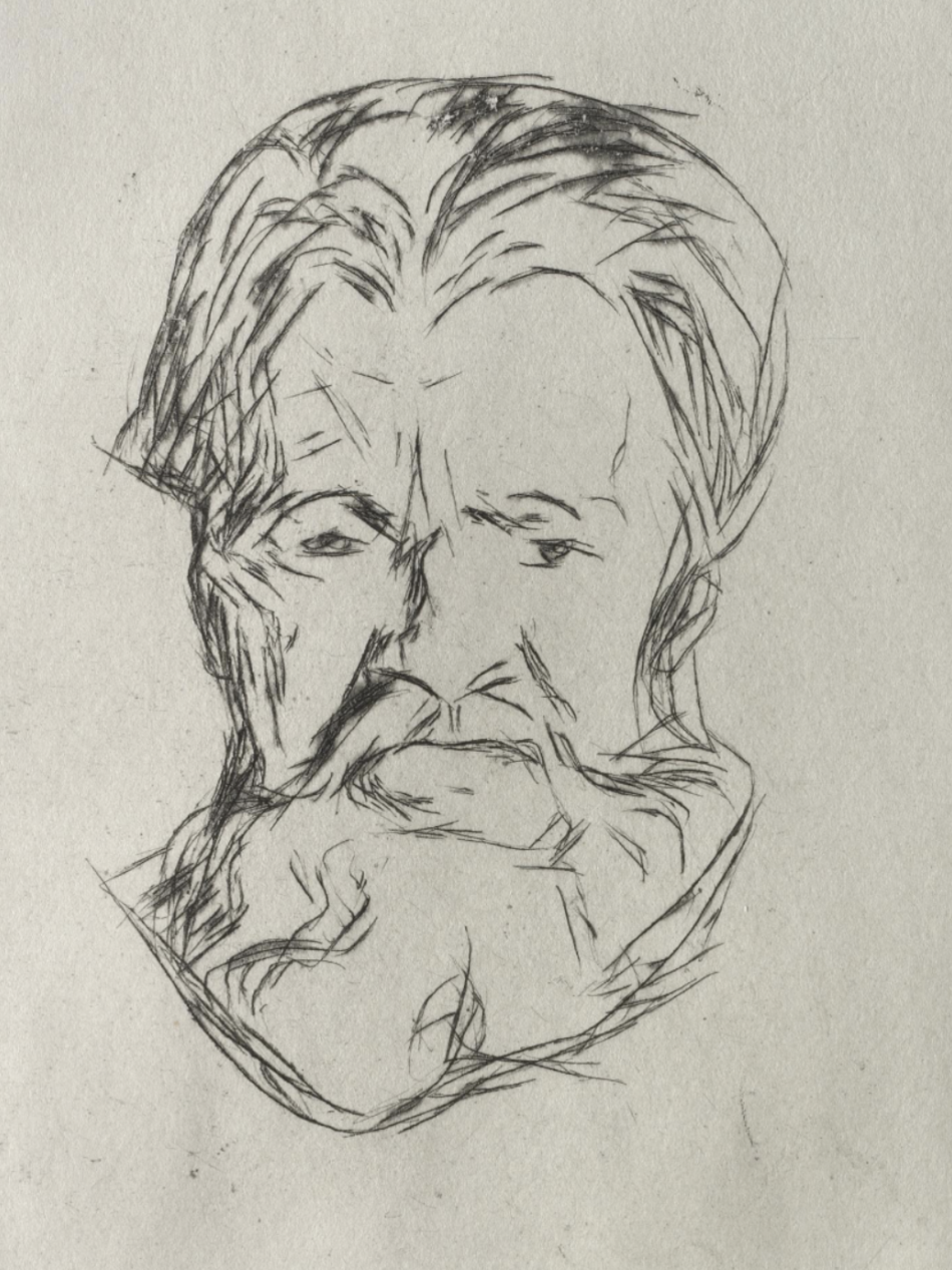 This is a drawing of a man with a beard.