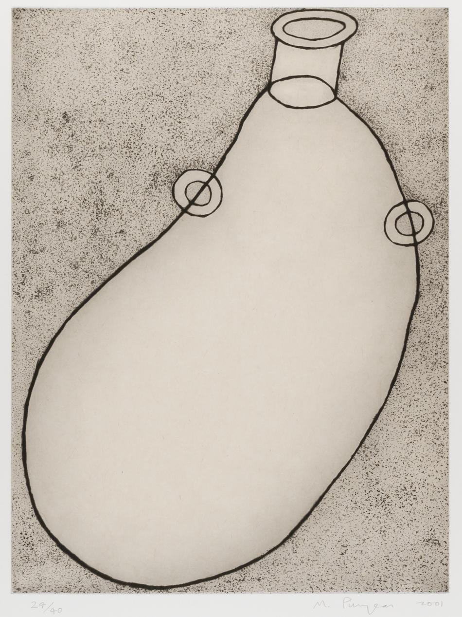 This is an abstract drawing of a vessel. It also looks similar to a hot water bottle.